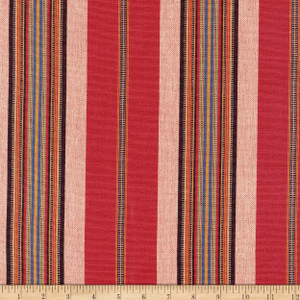 1.25 Yard Piece of Laura & Kiran Yarn Dyed Outwest Cheyenne Stripe Woven Red | Medium/Heavyweight Woven Fabric | Home Decor Fabric | 56" Wide