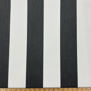 1.5 Yard Piece of Recacril Black and White Stripe | Waterproof Awning & Marine Canvas | 100% Solution Dyed Acrylic | 60" Wide | By the Yard