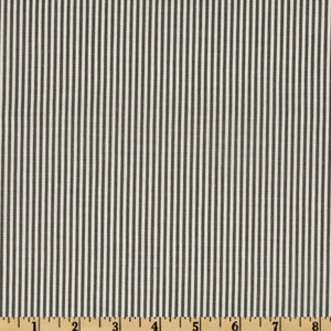 2 Yard Piece of Magnolia Home Oxford Stripe Charcoal | Medium Weight Duck Fabric | Home Decor Fabric