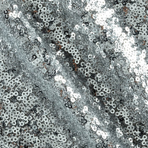 1.5 Yard Piece of Glitz Sequin & Mesh Silver | Medium Weight Mesh Fabric | Home Decor Fabric | 52" Wide