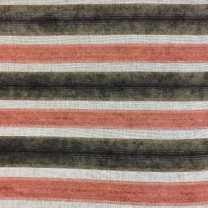 Red & Brown Plush Bold Striped Upholstery Drapery Fabric By The Yard 54 Inches
