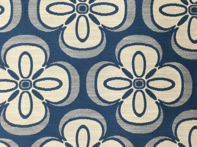 Italian Majolica Print Upholstery Fabric by the Yard, Blue White Swirl -  Havana Concept