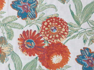 Blue Floral Upholstery Fabric