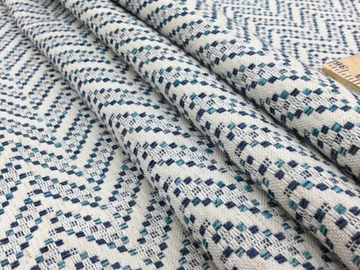 Blue Herringbone Fabric