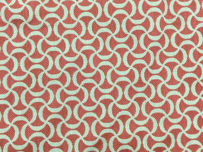 Coral Fabric by the Yard, Checkered Pattern with of Fleur De Lis Royal  French Lily Flower, Decorative Upholstery Fabric for Chairs & Home Accents,  3