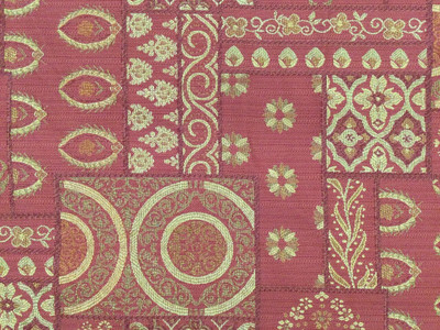 3.33 Yard Piece of Vintage Floral in Brown, Green, Red