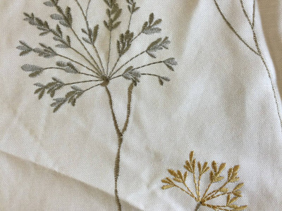 Beige Embroidery Fabric