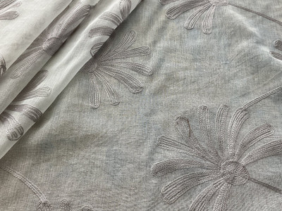 Silver Embroidery Fabric