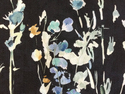 Black Floral Fabric