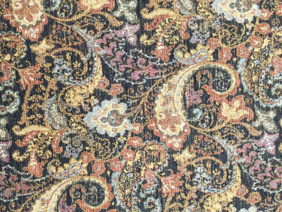 Black Jacobean Fabric