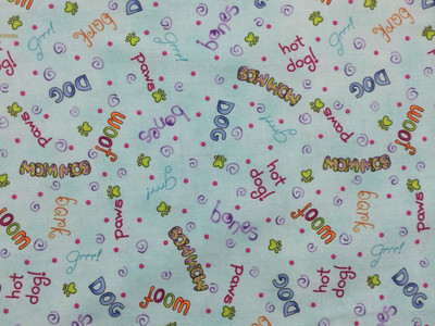 Green Script Fabric