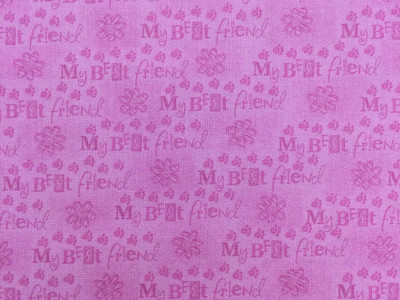 Pink Script Fabric