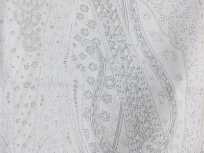 White Script Fabric