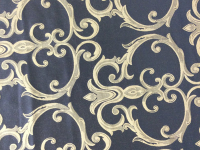 Black Scrollwork Fabric