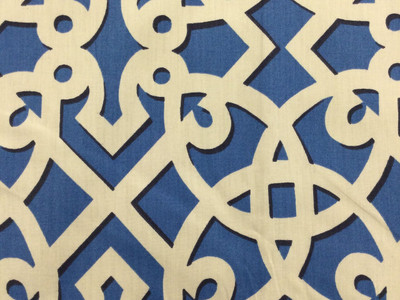 Blue Scrollwork Fabric