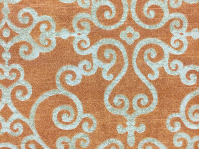 Orange Scrollwork Fabric