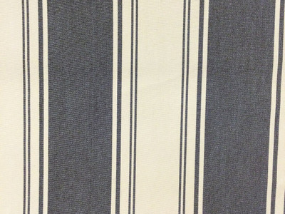 Farmhouse Ticking Stripe Fabric Steel Gray / Ivory