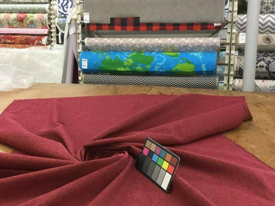 Red Chenille upholstery fabric