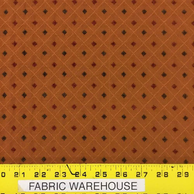 Rust Orange with Diamonds Upholstery Fabric | 54"W | By the Yard | Durable