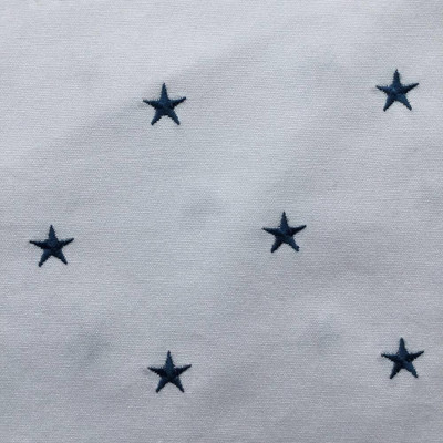 Patriotic Embroidered Stars In White And Blue Upholstery Fabric 54 Wide Bty