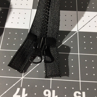 24" Molded Plastic Zipper - 2 pulls | Black  | YKK Brand | Military | Bags