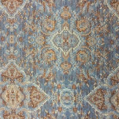 Archetype in Mirage | Jacquard Upholstery Fabric | Mottled Damask in Blue, Brown, Beige | Heavyweight | 54" Wide | By the Yard