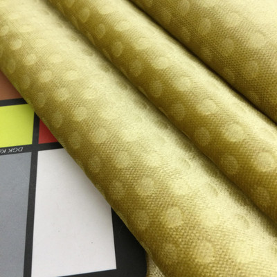 Butter Yellow Velvet with Dots | Heavy Upholstery Fabric | 54" Wide | By the Yard