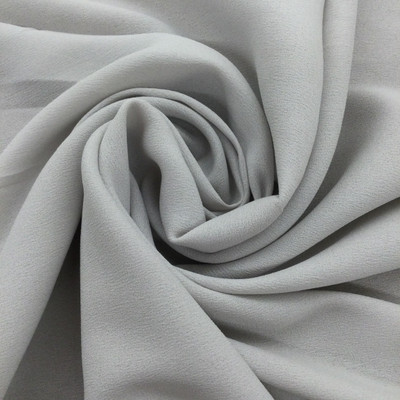 Cloud Grey Solid Crepe Fabric | Lightweight Polyester Silky Solid |  Clothing and Apparel | By The yard | 45 Inch Wide