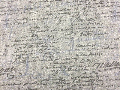 Silver Script Fabric