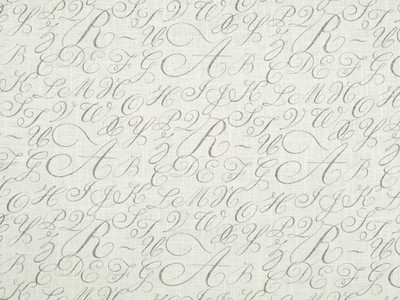 Off White Script Fabric