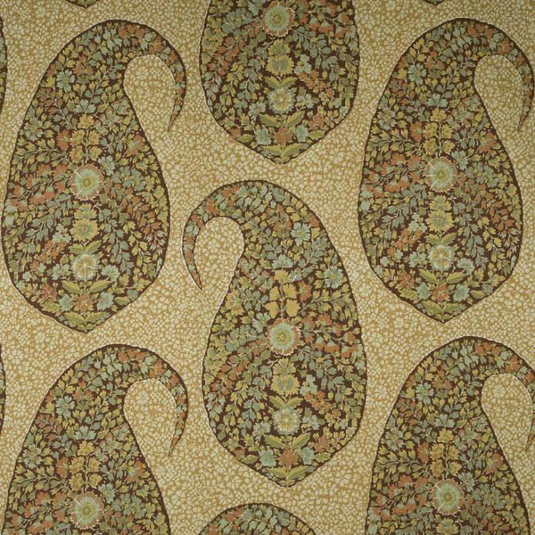 Mosaic Paisley In Natural Glazes Printed Drapery & Curtain Fabric By The Yard