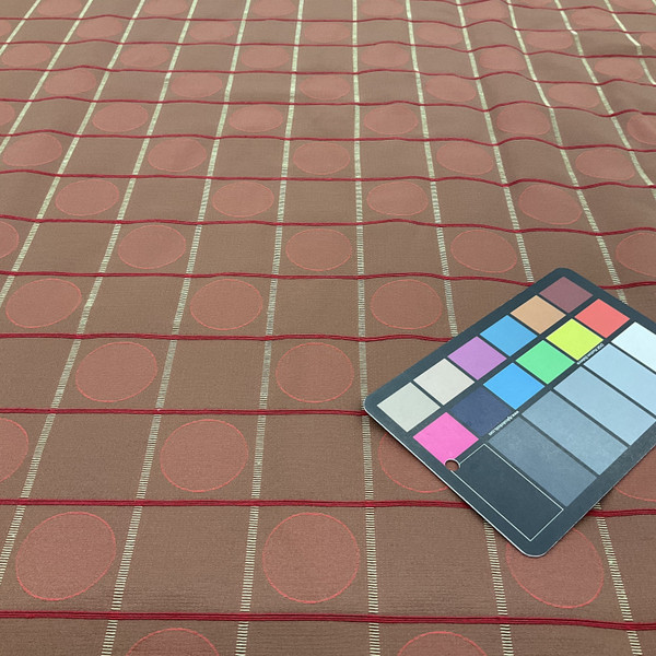 Fabricut Connect Four Squares and Dots Mahogany Upholstery Drapery Fabric