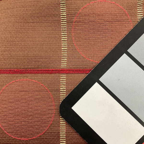 Fabricut Connect Four Squares and Dots Mahogany Upholstery Drapery Fabric