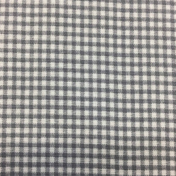 Gingham Fabric By the Yard in Gray on White Drapery / Light Upholstery Fabric