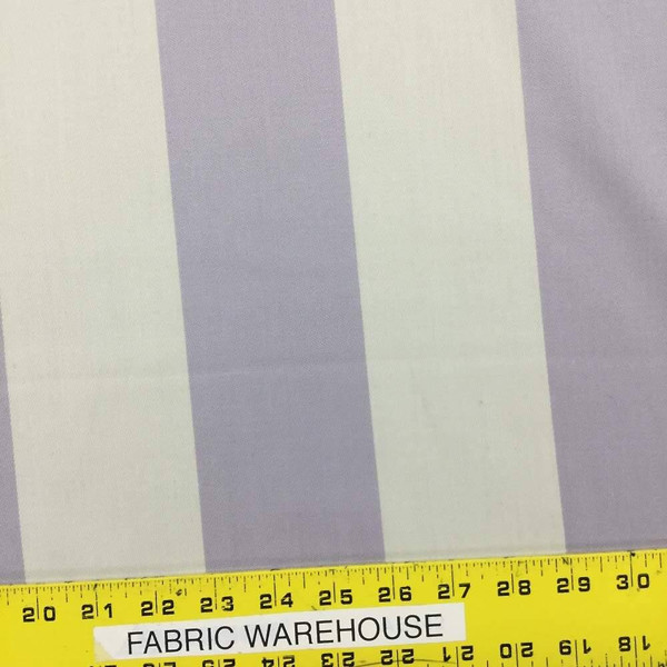Lilac Purple & White Stripe 100% Wool Fabric | Carey Srtripe