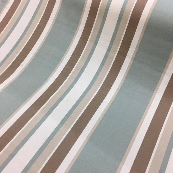Tan & Sage Green Stripe 100% Wool Fabric | Designer Curtain
