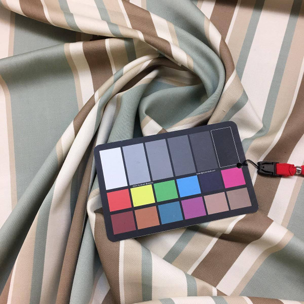 Tan & Sage Green Stripe 100% Wool Fabric | Designer Curtain