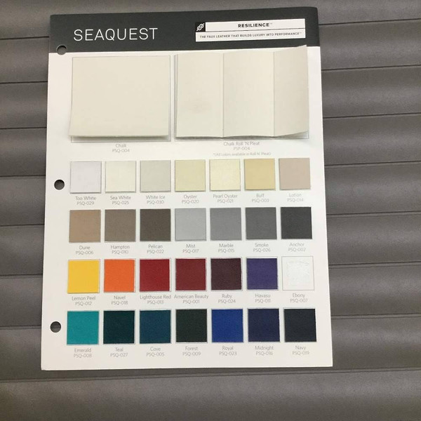 Seaquest Roll N Pleat | Smoke Grey | PLEATED MARINE VINYL Fabric | PSQ-026 | SUN + SALT PROOF | 54 wide | By the Yard