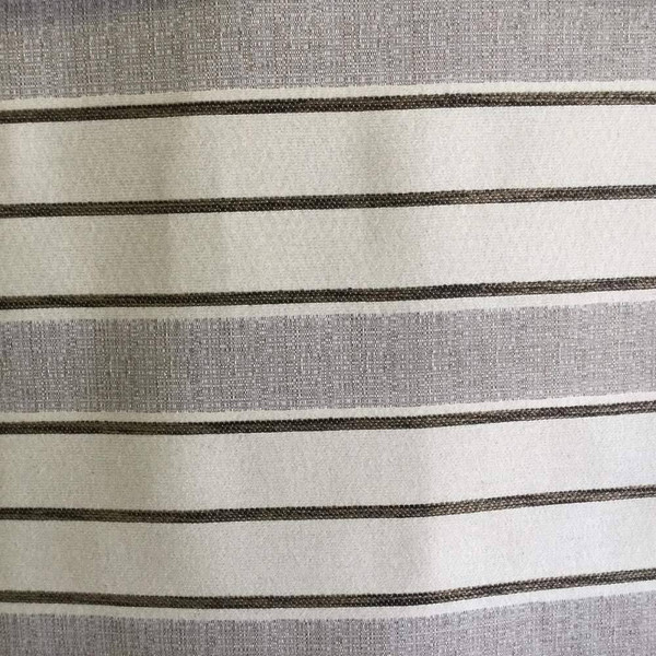 Tan & Off White with Brown Stripe Upholstery Fabric | Extra Heavy Duty