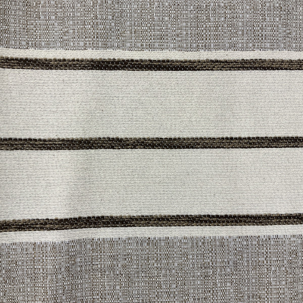 Tan & Off White with Brown Stripe Upholstery Fabric | Extra Heavy Duty