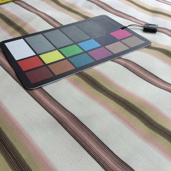 Horizontal Hairline Stripes in Brown and Peach Upholstery Fabric | 54 Wide | BTY