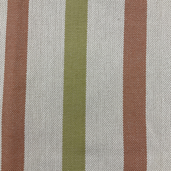 Reversible Stripes in Green and Orange Upholstery Fabric | 60 Wide | By the Yard