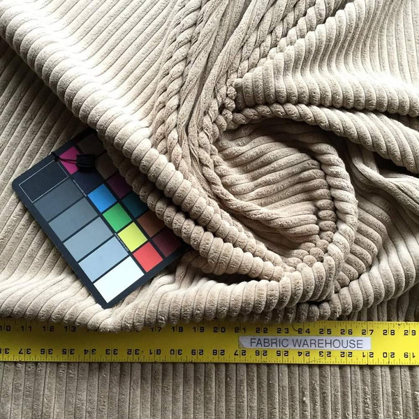 Camel Tan Colored Tantra Corduroy Upholstery Fabric | 54 Inches | By the Yard