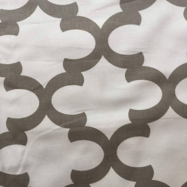 Quatrefoil in Gray and White Upholstery / Drapery Fabric | 54" W | By the Yard