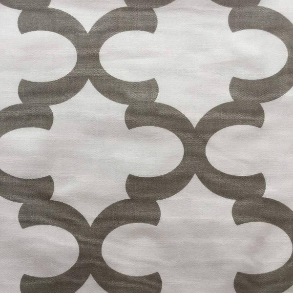 Quatrefoil in Gray and White Upholstery / Drapery Fabric | 54" W | By the Yard