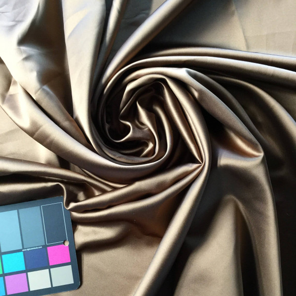 Bronze Poly Satin Fabric | Lightweight | Apparel Linings Crafts Scrunchies