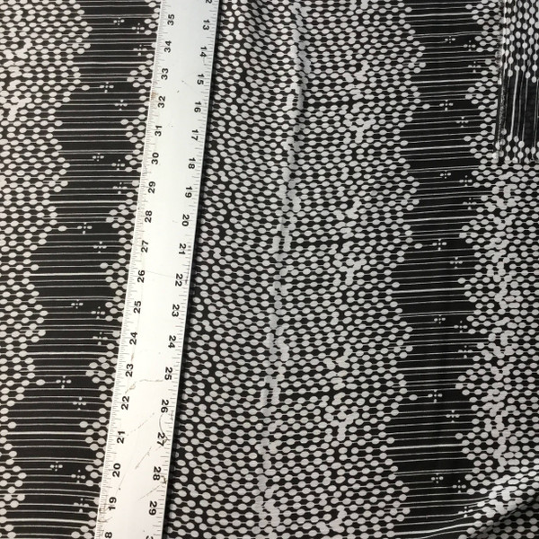 Abstract Dot and Line Black & White Chiffon Fabric | Sheer Woven Polyester | Apparel Drapes Blouses Dresses Special Occasion