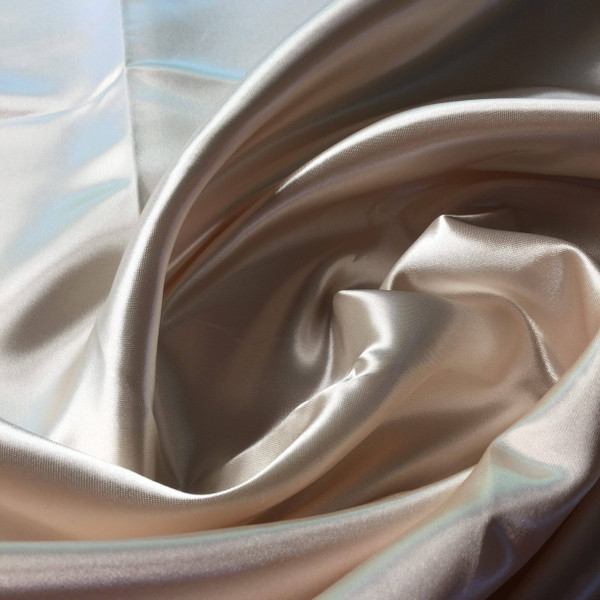 Champagne Poly Satin Fabric | Lightweight | Apparel Linings Crafts Scrunchies
