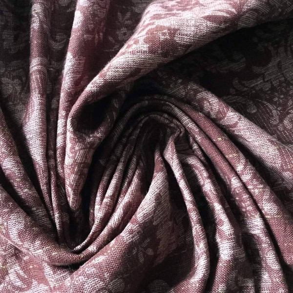 Damask in Reddish Purple | Home Decor Fabric | Wallquest | 56 Wide | By the Yard