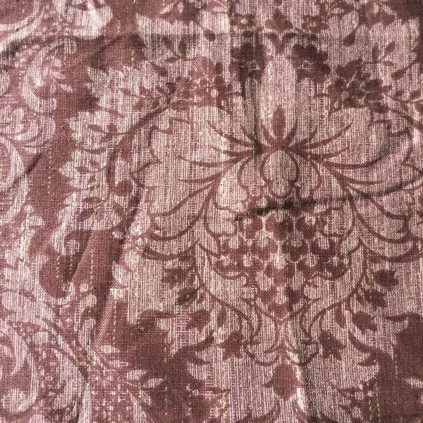 Damask in Reddish Purple | Home Decor Fabric | Wallquest | 56 Wide | By the Yard